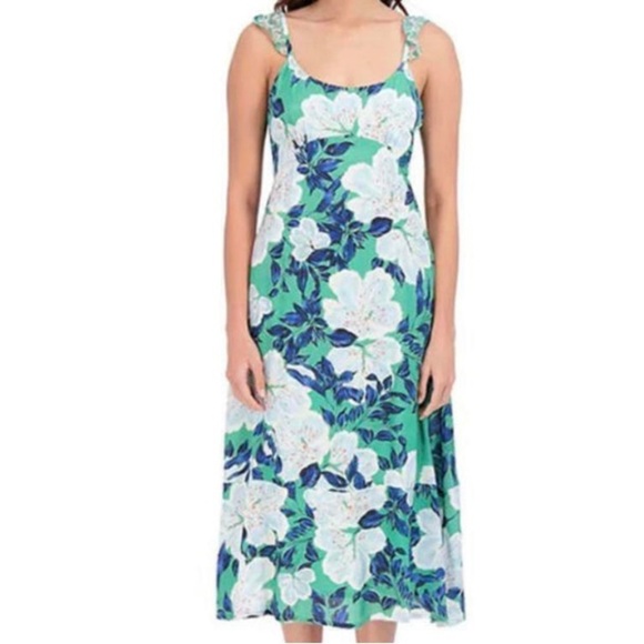 Roberta Roller Rabbit | Dresses | Roller Rabbit Green Floral Midaxi ...